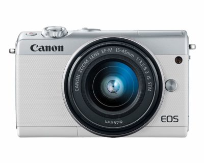 Canon EOS M100 2210C011 Mirrorless Camera w/ 15-45mm Lens - Wi-Fi, Bluetooth and NFC Enabled (White)