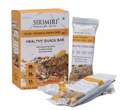 SIRIMIRI Nutrition Bar Ginger and Mangoes Pack of 6 – 240gm