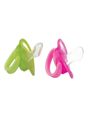 Mee Mee Baby Pacifier with Orthodontic Nipple (Green/Pink)