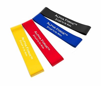 Alpha forge ultimate resistance exercise band kit – mini loop resistance band set (of 4) + accessories
