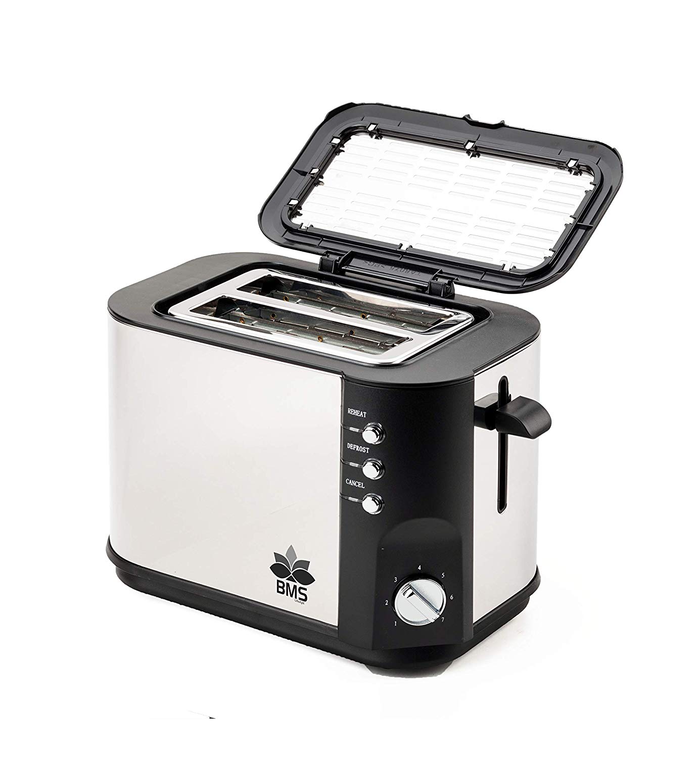 BMS Lifestyle Stainless Steel Two-Slice Pop-up Toaster