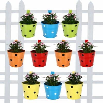 Trust Basket Round Dotted Railing Planters