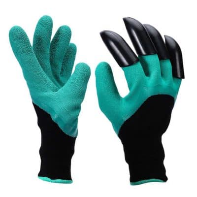 CINAGRO Garden Gloves with Right Hand Fingertips and 4 ABS Plastic Claws for Pruning, Digging & Planting 