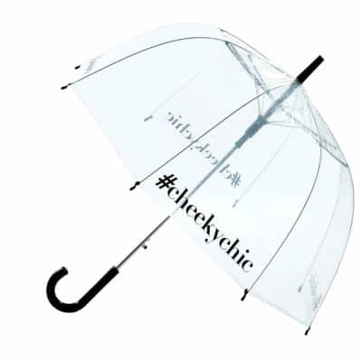 Cheeky Chunk Transparent Dome Shaped Hashtag Umbrella