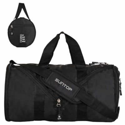 Suntop Black Foldable Gym Bag (23 Litres)