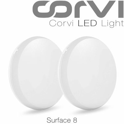 Corvi Surface 8 20-Watt LED Panel Light (Pack of 2, White, Round)