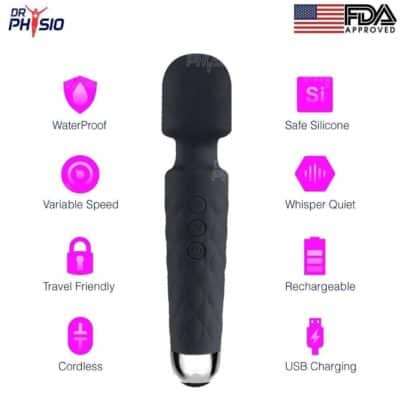 Dr. Physio (USA) Eva Cordless Rechargeable Personal Body Wand Massager Machine
