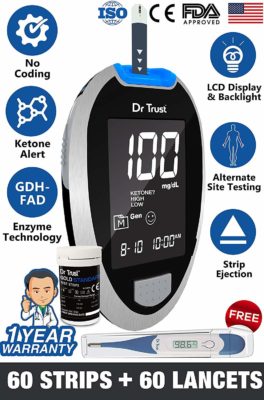 Dr. Trust (USA) Fully Automatic Blood Sugar Testing Glucometer