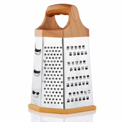 Expresso 6-Sided Stainless Steel Grater and Slicer, Wood Finish