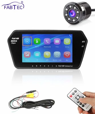 FABTEC Car 7? HD LCD Screen with USB & Memory Card Support with Night-Vision Rear View Reverse Parking HD Camera