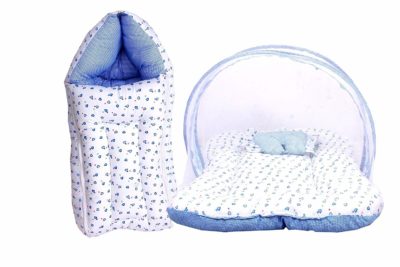 Fareto Baby Mattress with Mosquito Net & Sleeping Bag Combo