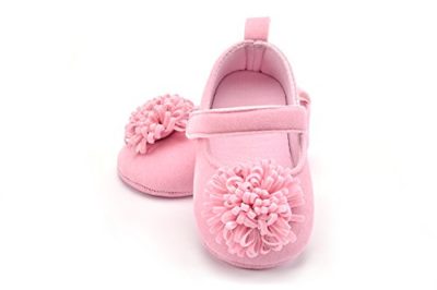 FemmeStopper Baby Girl Flower 12-18 Months (14cm) Born Infant Baby Girls Shoes First Walker Shoes