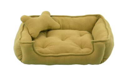 Fluffy’s Luxurious Reversible Dog and Cat Bed, Beige (Medium)