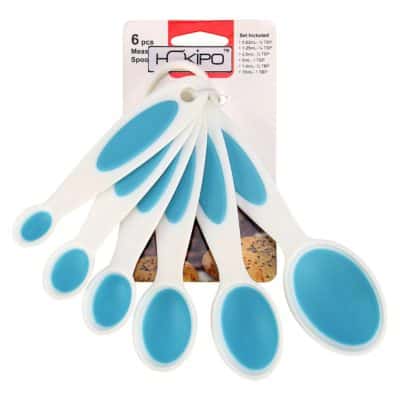 HOKIPO Set of 6 Plastic Cooking Baking Measuring Spoons