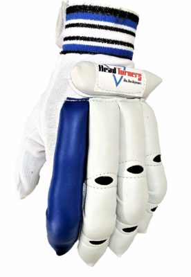 HeadTurners Cricket Batting Right Hand Gloves- Featherlite for Boys, Youth and Mens (Blue)