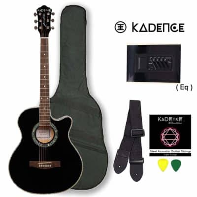 Kadence Black Semi-Acoustic Guitar