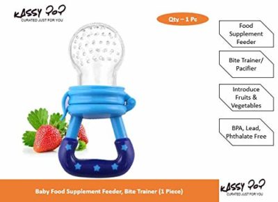 Kassy Pop Baby Bite Pacifier, Bite Trainer, Baby Food Feeder for Fruits Vegetables - Safe, Reusable, Daily Use Must Have for Babies & Infants