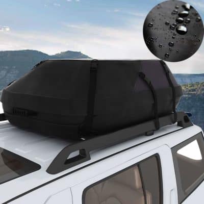 Miageek Waterproof Cross Country Car Roof Top Carrier Water Resistant Non-Slip Soft Rooftop Travel Cargo Bag Storage for Any Car Van or SUV/with Straps (M)