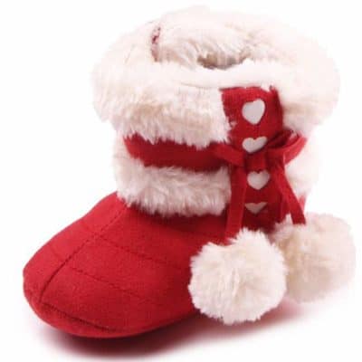 Mishlee Baby Shoes, Baby Boots Soft Sole, Christmas Boots - Red Color, Brown Color