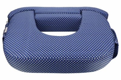MomToBe Twin Feeding Pillow/Nursing Pillow- HD Foam 100% Cotton Fabric-Blue Polka Print