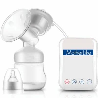 MotherLike Electric Breast Pump with Feeding Bottle | Backflow Protector, Automatic Breastfeeding Pump, Touch Screen, Multiple Suction, Super-Quiet, BPA-Free