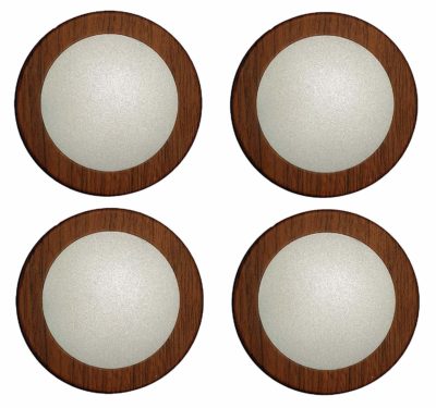 Mufasa 6 Watt Led Surface Panel, Slim Round Style Flush Mount Ceiling Lamp (Warm White) (Wooden Finish) (Pack of 4)