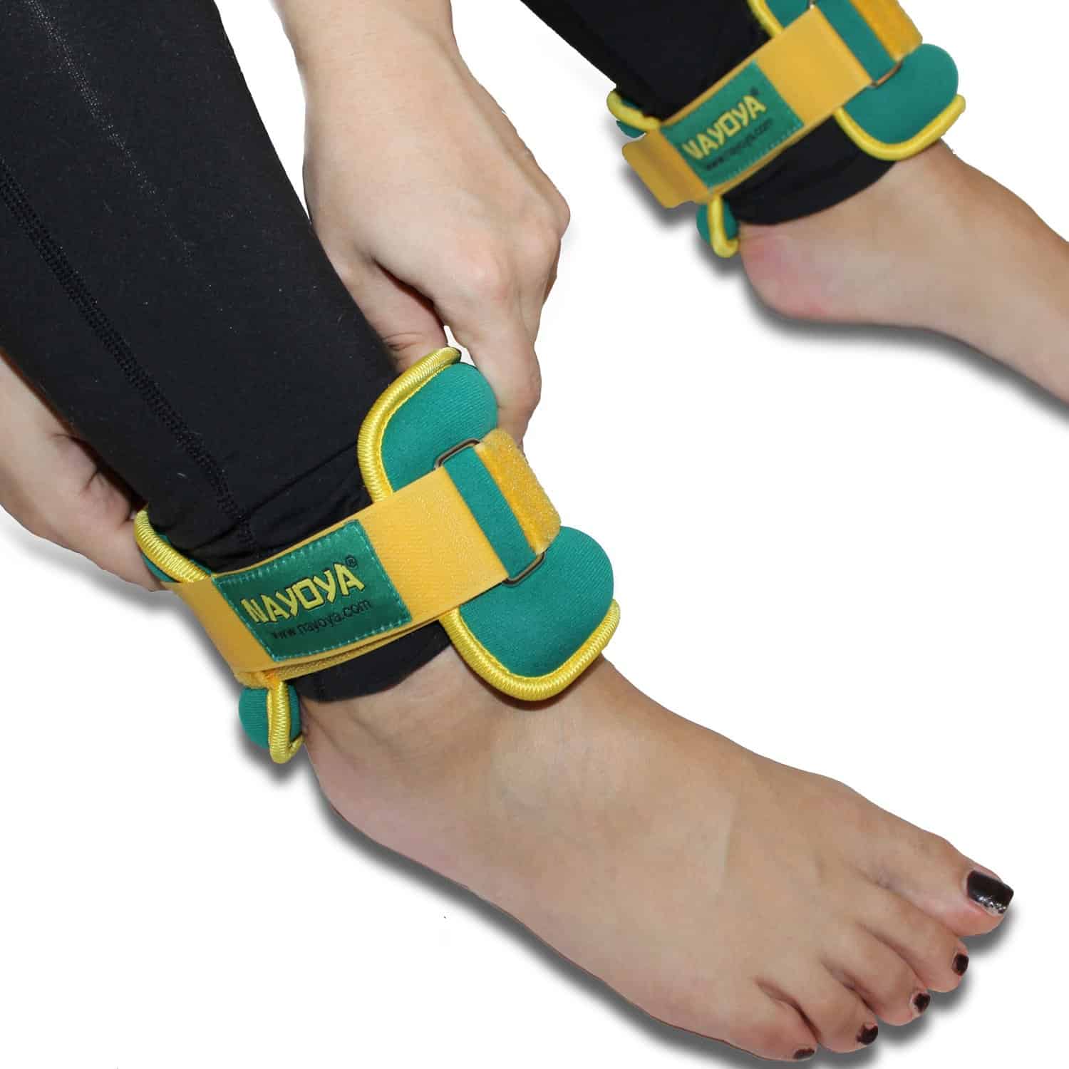 Nayoya 3 Pound Ankle Weights Set and Carry Pouch – Premium High-Quality Adjustable Ankle and Wrist Cuffs