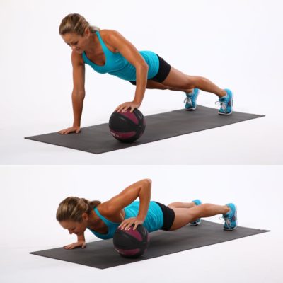 One Arm Med Ball Push Up