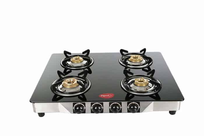 Pigeon Stainless Steel, Glass Manual Gas Stove  (4 Burners)