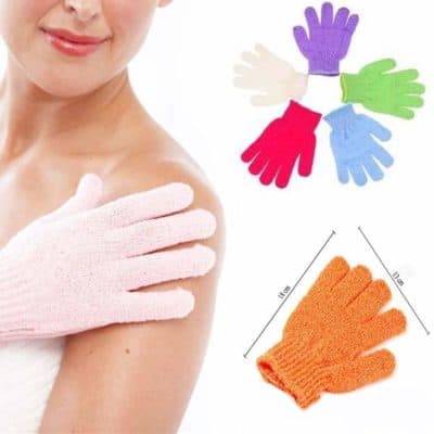 Pindia Set of 2 Pair Massage Spa Bath Gloves Body Scrubber Cleaner