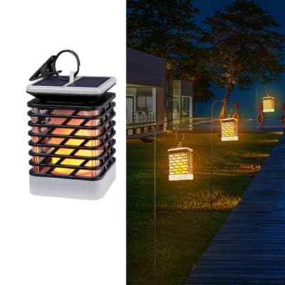 Quace Solar Powered Flame Hanging Decorative Atmosphere Lamp