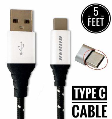 Regor Type-C Cable, 5 Ft/1.5Mtr, Rugged Connectors
