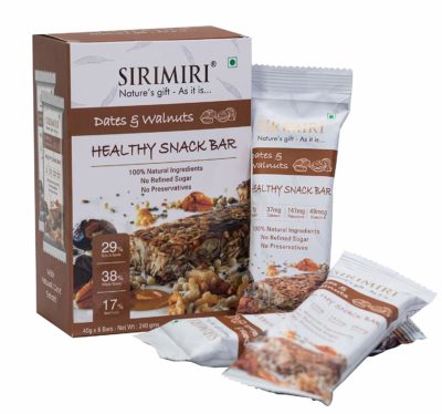 SIRIMIRI Nutrition Bar Walnuts and Date Pack of 6