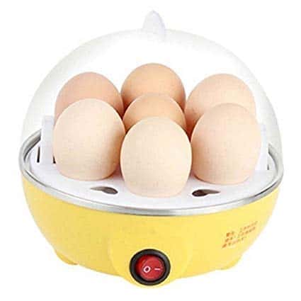 SUNAM Plastic and Stainless Steel Egg Boiler with Tray(Multicolor)