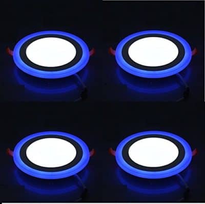 Signature Enterprise Double Color LED Panel Round Side 3D Effect Light (Blue,6w) -Pack of 04