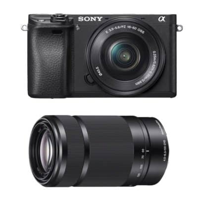 Sony Alpha a6300 Mirrorless Digital Camera with 16-50mm f/3.5-5.6 Lens and E 55-210mm f/4.5-6.3 OSS E-Mount Lens (Black)