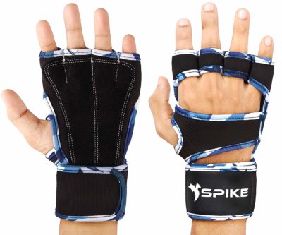 Spike Premium Leather Fitness Gym Gloves with Wrist Support Grip and Breathable Glove Design
