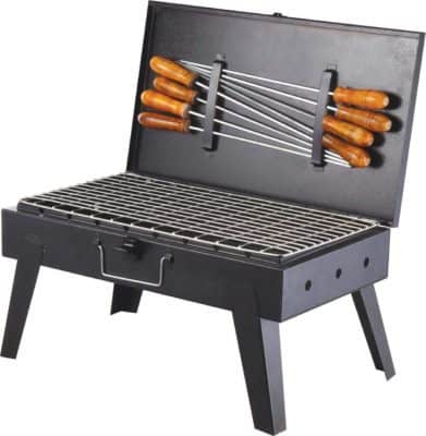 Starvin HotL Foldable Briefcase Style Charcoal Barbecue Grill