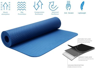 Strauss TPE Eco-Friendly Yoga Mat, 6mm