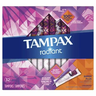 Tampax Radiant Plastic Unscented Tampons