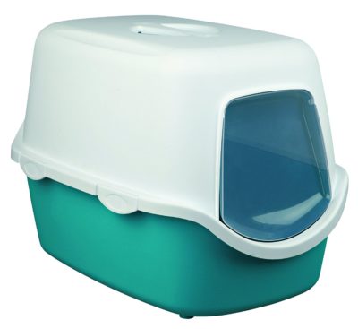 Trixie Vico Cat Litter Tray with Dome (Turquoise/White)