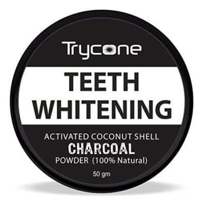 Try cone Coconut Shell Activated Charcoal Instant Teeth Whitening Powder