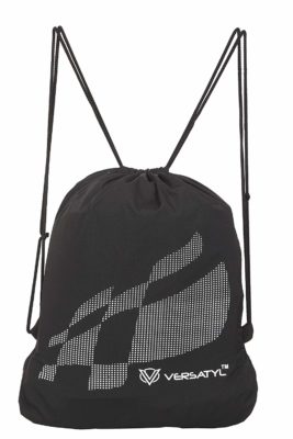 VERSATYL-Drawstring Bag Sports Backpack Gym Yoga Water Resistant Denim backpack Shoulder Rucksack for Men and Women (Black)