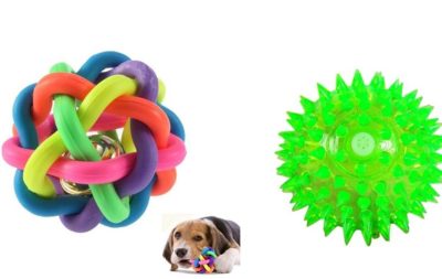 W9 Sound Ball with Bell and Free Led Squeaky Lighting for Dogs and Puppies