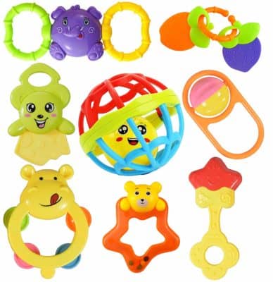 WISHKEY 7 Rattles and 1 Teether Toy