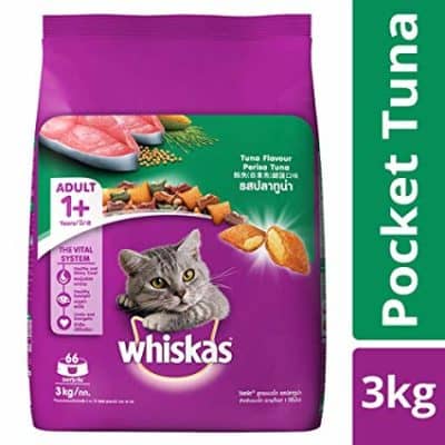 Whiskas Adult Dry Cat Food, Tuna flavor – 3 kg Pack