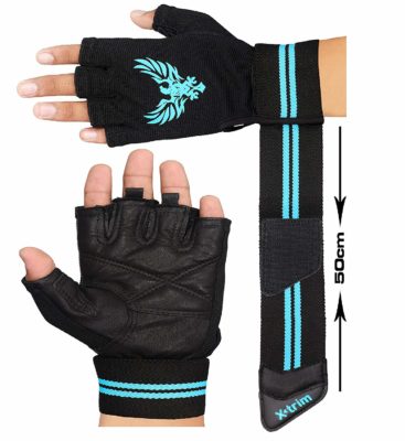 XTRIM X Macho Men's Leather Gym Workout Gloves