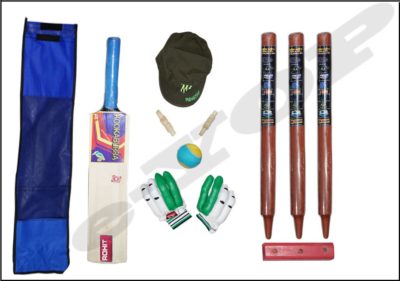 e-YOP Popular Willow Cricket Bat With Wickets 3 Pcs, 2 Pcs Bails, Batting Gloves With 1 Tennis Ball