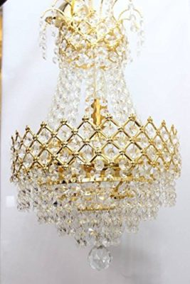 Gojanta Glass Decorative Pendant Ceiling Lamp (Gold, Standard)